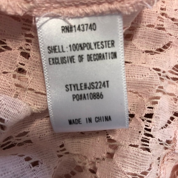 After Market Lace Peplum Sleveless Blouse Baby Pink Size Small - Picture 5 of 6